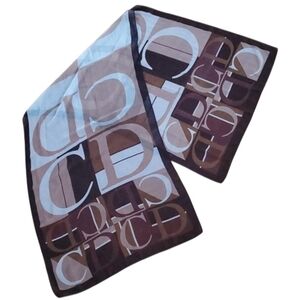 Vintage 70's Christian DIOR Large Geometric Patter Logo Scarf